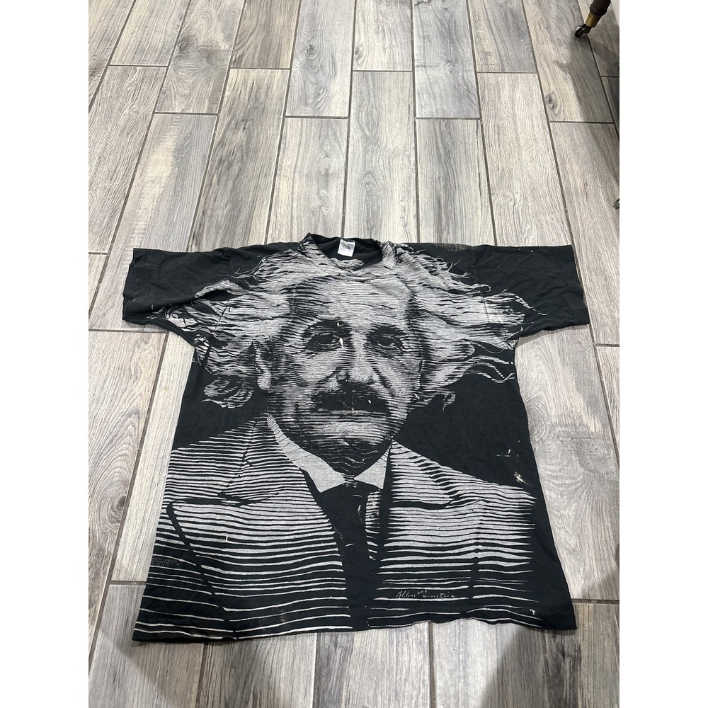 Vintage 90s Albert Einstein E=mc² Fruit of the Loom Best T-Shirt Men's L Black